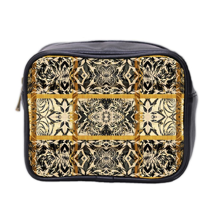 Antique Black and Gold Mini Toiletries Bag (Two Sides)