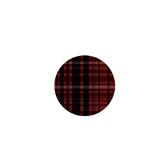 Black And Red Striped Plaid 1  Mini Buttons by SpinnyChairDesigns