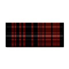 Black And Red Striped Plaid Hand Towel by SpinnyChairDesigns