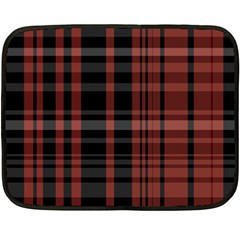 Black And Red Striped Plaid Fleece Blanket (mini) by SpinnyChairDesigns