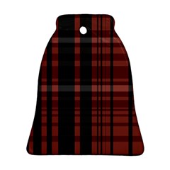 Black And Red Striped Plaid Ornament (bell) by SpinnyChairDesigns