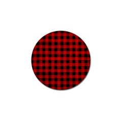 Grunge Red Black Buffalo Plaid Golf Ball Marker (10 Pack) by SpinnyChairDesigns