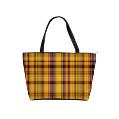 Madras Plaid Yellow Gold Classic Shoulder Handbag by SpinnyChairDesigns