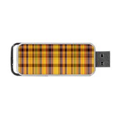 Madras Plaid Yellow Gold Portable Usb Flash (two Sides) by SpinnyChairDesigns