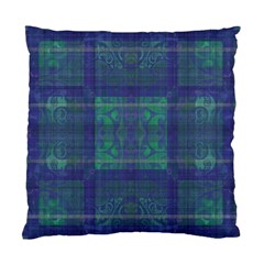 Blue Green Faded Plaid Standard Cushion Case (two Sides) by SpinnyChairDesigns
