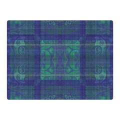 Blue Green Faded Plaid Double Sided Flano Blanket (mini)  by SpinnyChairDesigns