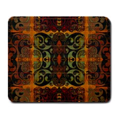 Vintage Red Gold Green Large Mousepads by SpinnyChairDesigns