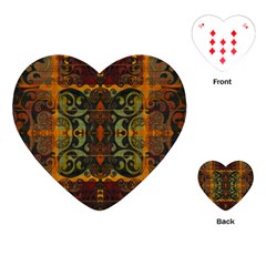 Vintage Red Gold Green Playing Cards Single Design (heart) by SpinnyChairDesigns