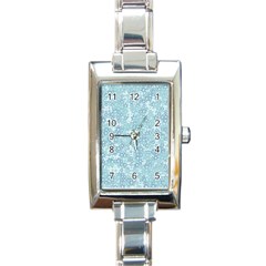 Light Blue Wildflowers Rectangle Italian Charm Watch by SpinnyChairDesigns