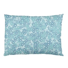 Light Blue Wildflowers Pillow Case (two Sides) by SpinnyChairDesigns