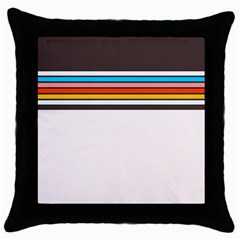 Vintage Stripes Throw Pillow Case (black) by tmsartbazaar