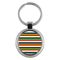 Rainbow Stripes Key Chain (round) by tmsartbazaar