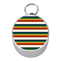 Rainbow Stripes Mini Silver Compasses by tmsartbazaar
