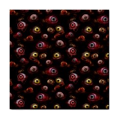 Zombie Eyes Pattern Tile Coaster by SpinnyChairDesigns