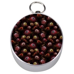 Zombie Eyes Pattern Silver Compasses by SpinnyChairDesigns