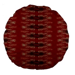 Red Grey Ikat Pattern Large 18  Premium Round Cushions by SpinnyChairDesigns