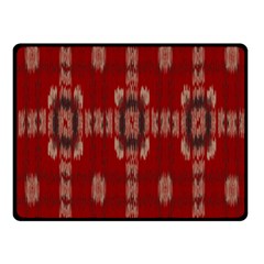 Red Grey Ikat Pattern Fleece Blanket (small) by SpinnyChairDesigns