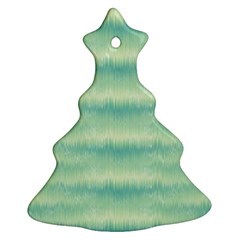 Light Green Turquoise Ikat Pattern Ornament (christmas Tree)  by SpinnyChairDesigns