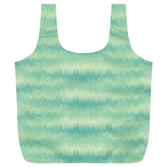 Light Green Turquoise Ikat Pattern Full Print Recycle Bag (xl) by SpinnyChairDesigns