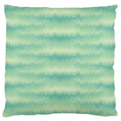 Light Green Turquoise Ikat Pattern Large Flano Cushion Case (one Side) by SpinnyChairDesigns