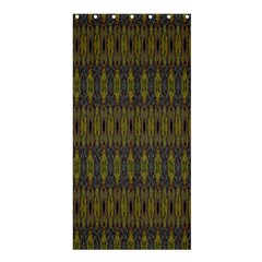 Olive Green And Blue Ikat Pattern Shower Curtain 36  X 72  (stall)  by SpinnyChairDesigns