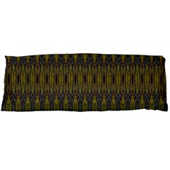 Olive Green And Blue Ikat Pattern Body Pillow Case Dakimakura (two Sides) by SpinnyChairDesigns