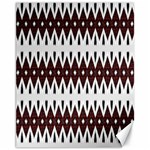 Brown and White Ikat Canvas 11  x 14  10.95 x13.48  Canvas - 1