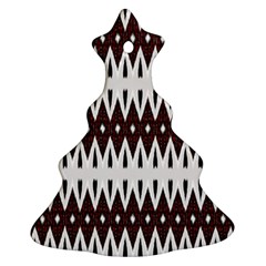 Brown and White Ikat Christmas Tree Ornament (Two Sides)