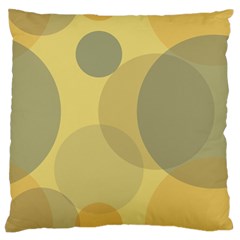 Yellow Grey Large Polka Dots Standard Flano Cushion Case (one Side) by SpinnyChairDesigns