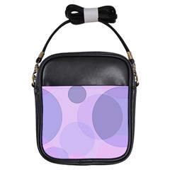 Purple Large Print Polka Dota Girls Sling Bag by SpinnyChairDesigns