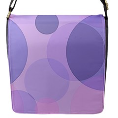 Purple Large Print Polka Dota Flap Closure Messenger Bag (s) by SpinnyChairDesigns