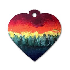 Rainbow Landscape Dog Tag Heart (two Sides) by robinyukiko