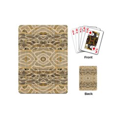 Ecru And Brown Intricate Pattern Playing Cards Single Design (mini) by SpinnyChairDesigns