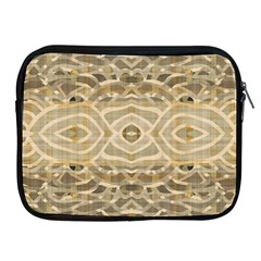 Ecru And Brown Intricate Pattern Apple Ipad 2/3/4 Zipper Cases by SpinnyChairDesigns