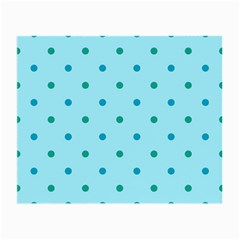 Blue Teal Green Polka Dots Small Glasses Cloth by SpinnyChairDesigns