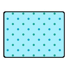 Blue Teal Green Polka Dots Double Sided Fleece Blanket (small)  by SpinnyChairDesigns