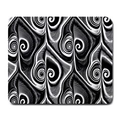 Abstract Black And White Swirls Spirals Large Mousepads by SpinnyChairDesigns