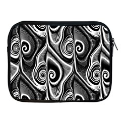 Abstract Black And White Swirls Spirals Apple Ipad 2/3/4 Zipper Cases by SpinnyChairDesigns