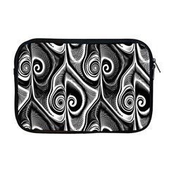 Abstract Black And White Swirls Spirals Apple Macbook Pro 17  Zipper Case by SpinnyChairDesigns