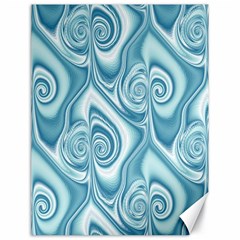 Abstract Blue White Spirals Swirls Canvas 18  X 24  by SpinnyChairDesigns