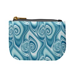 Abstract Blue White Spirals Swirls Mini Coin Purse by SpinnyChairDesigns