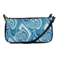 Abstract Blue White Spirals Swirls Shoulder Clutch Bag by SpinnyChairDesigns