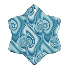 Abstract Blue White Spirals Swirls Snowflake Ornament (two Sides) by SpinnyChairDesigns