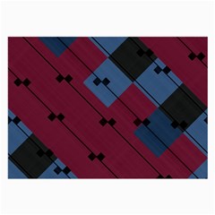 Burgundy Black Blue Abstract Check Pattern Large Glasses Cloth by SpinnyChairDesigns