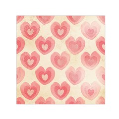 Pink Faded Hearts Small Satin Scarf (square) by SpinnyChairDesigns