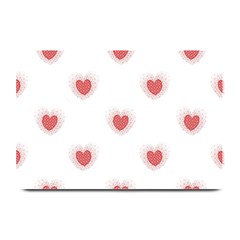 Red Polka Dot Hearts On White Plate Mats by SpinnyChairDesigns