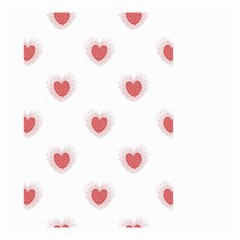 Red Polka Dot Hearts On White Small Garden Flag (two Sides) by SpinnyChairDesigns