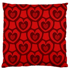 Dark Red Heart Pattern Standard Flano Cushion Case (two Sides) by SpinnyChairDesigns