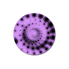 Abstract Black Purple Polka Dot Swirl Magnet 3  (round)