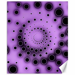 Abstract Black Purple Polka Dot Swirl Canvas 8  X 10  by SpinnyChairDesigns